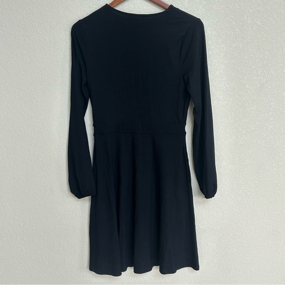 NWT Boden Black Willow V-Neck Long Sleeve Fit & Flare Stretch Jersey Dress 6R - Picture 5 of 8